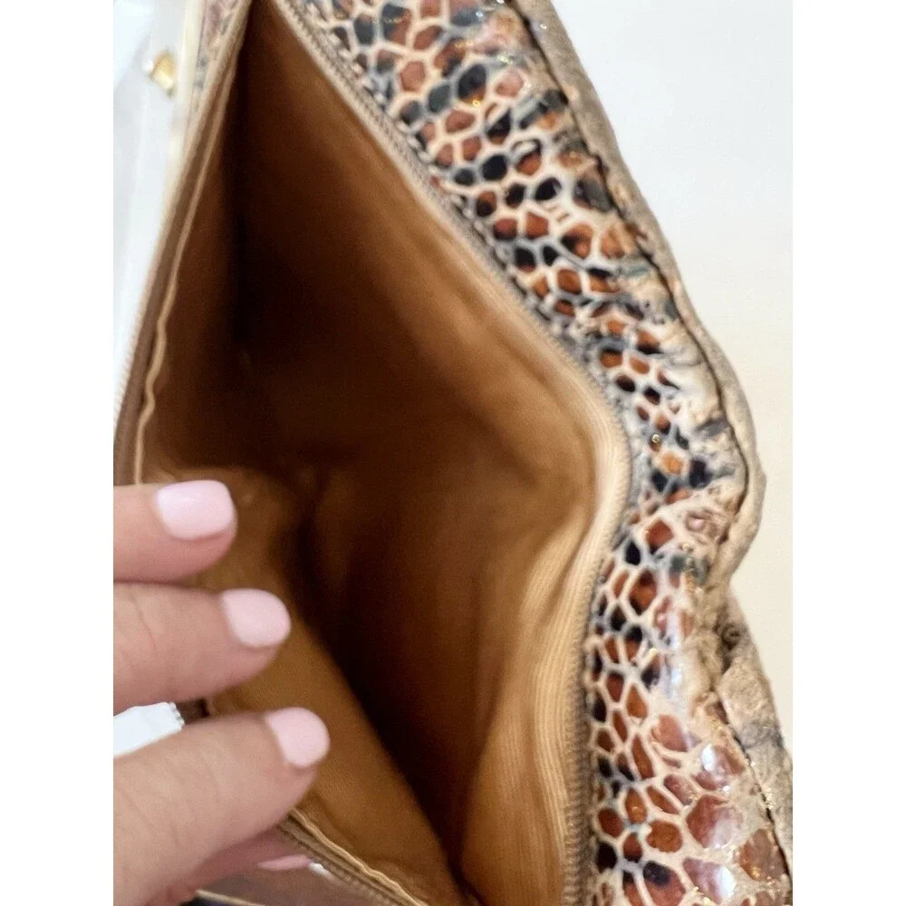 Hobo Wallet Womens The Original Brown Snakeskin Lauren Clasp